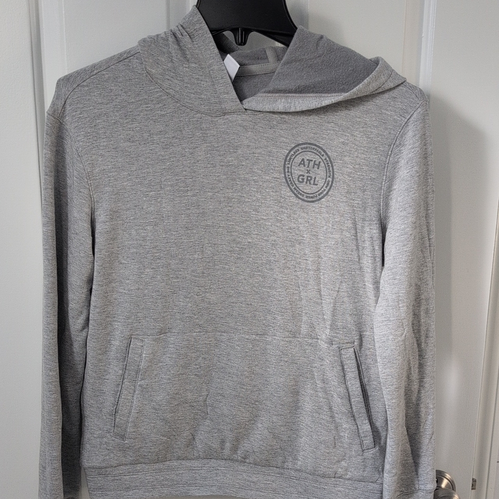 Athleta Girl Gray Hooded Sweatshirt Size 14 XL